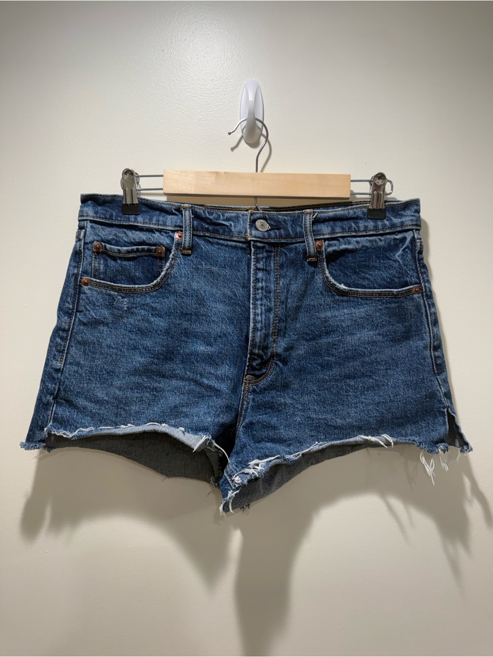 Abercrombie & Fitch Dark Blue Denim Cutoff Shorts